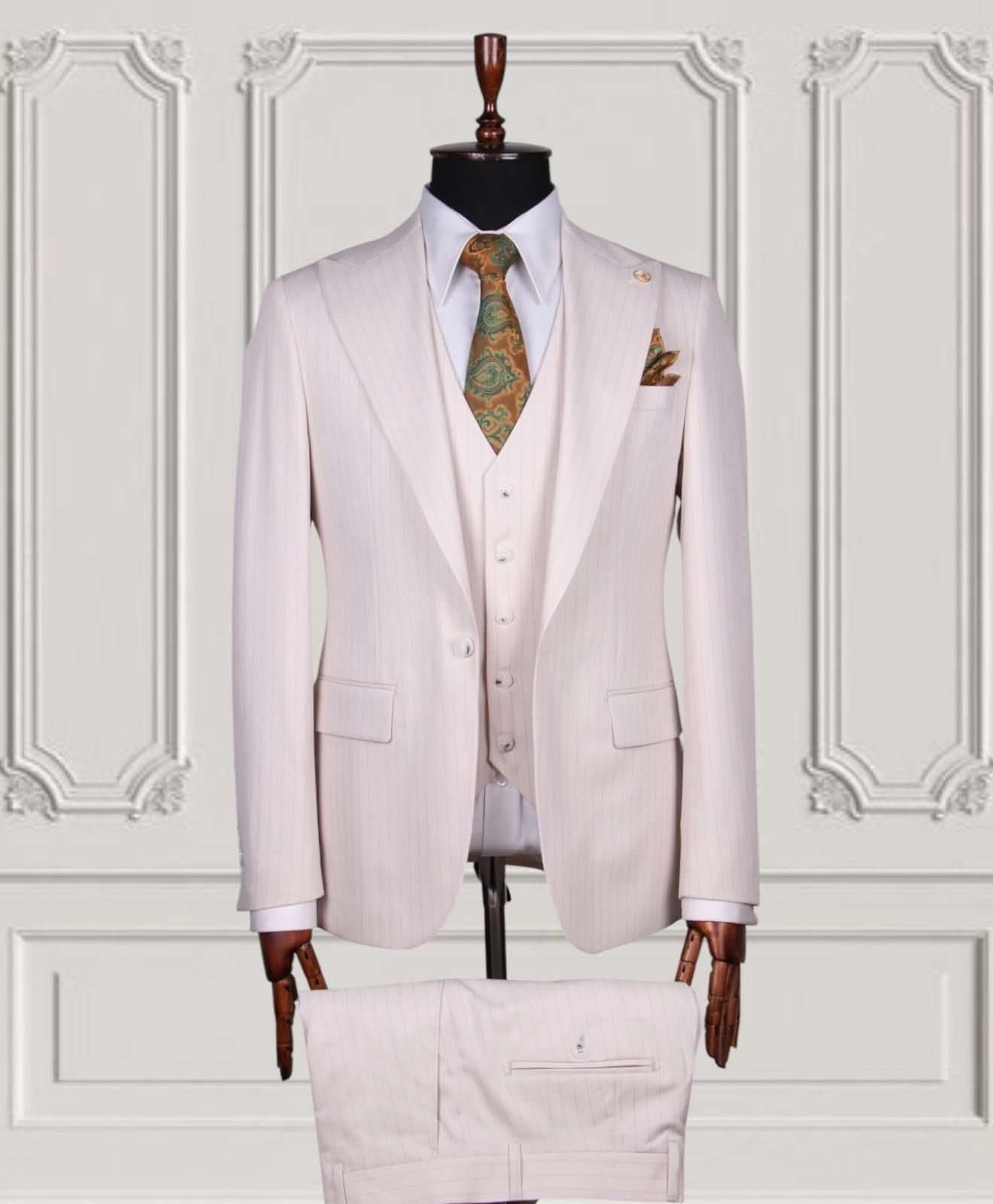 Pinstripe Three-Piece Suit