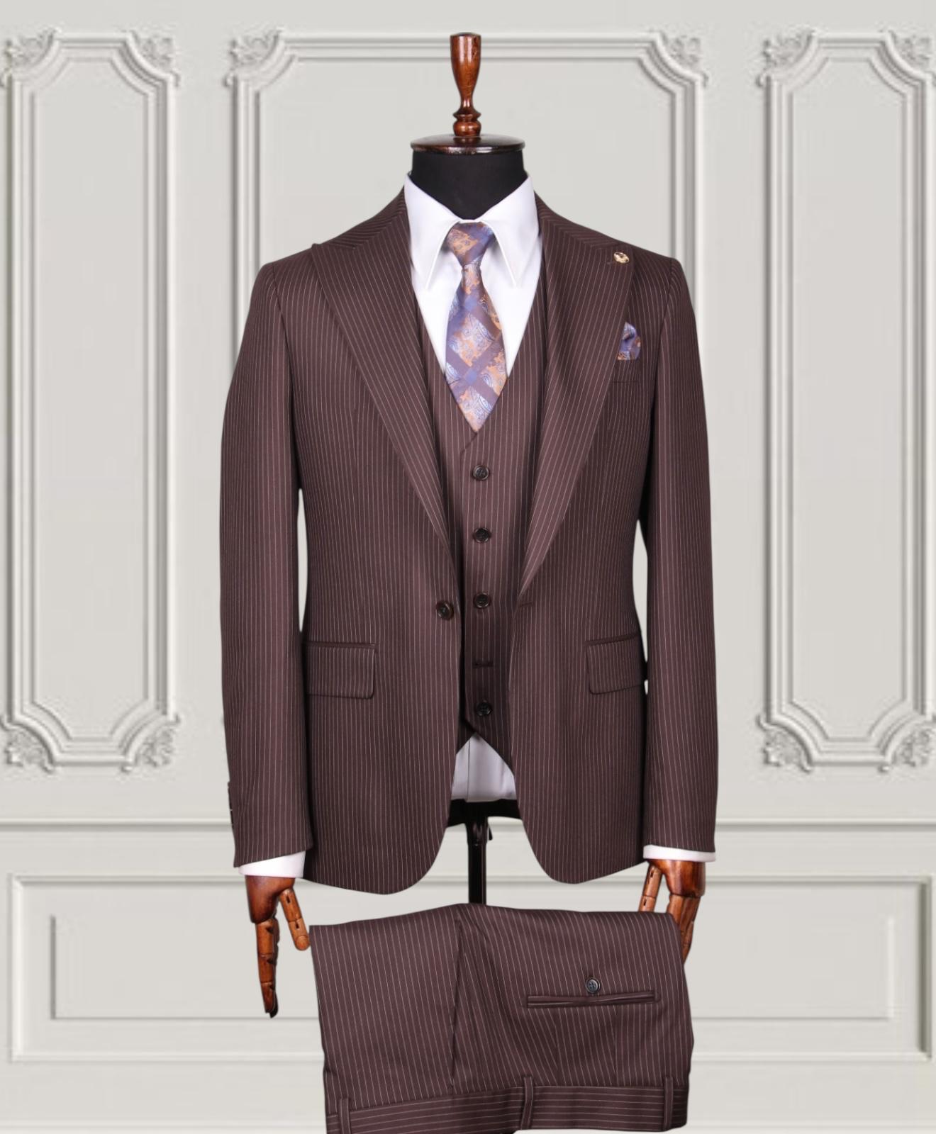 Pinstripe Three-Piece Suit
