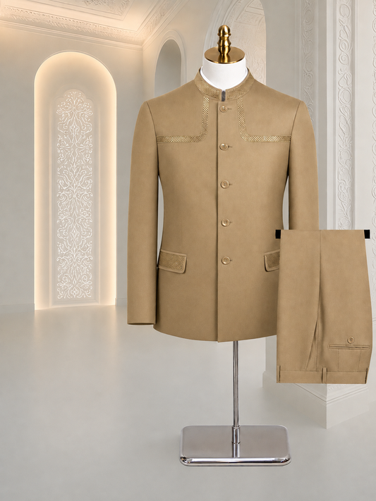 9ville Sovereign Sahara Mandarin Collar Suit