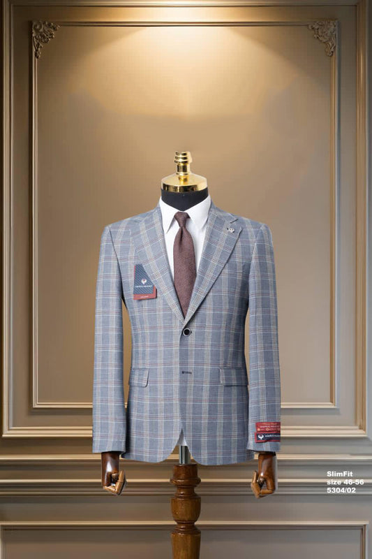 Men’s Slim Fit Plaid Blazer