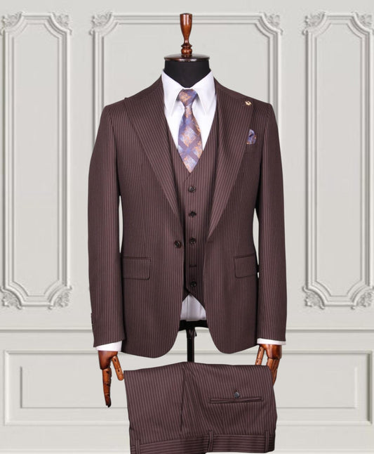 Pinstripe Three-Piece Suit