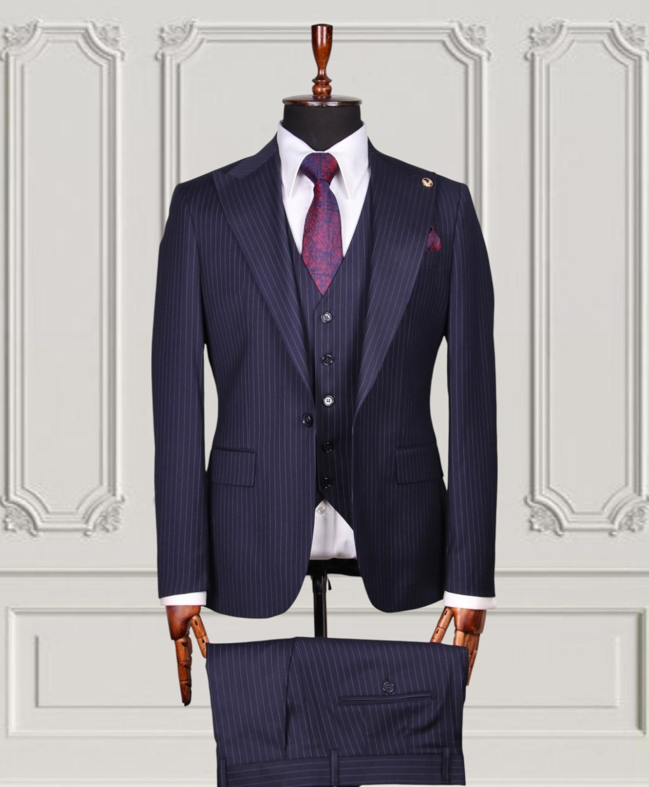 Pinstripe Three-Piece Suit