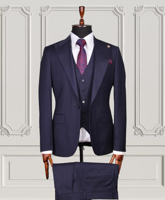 Pinstripe Three-Piece Suit