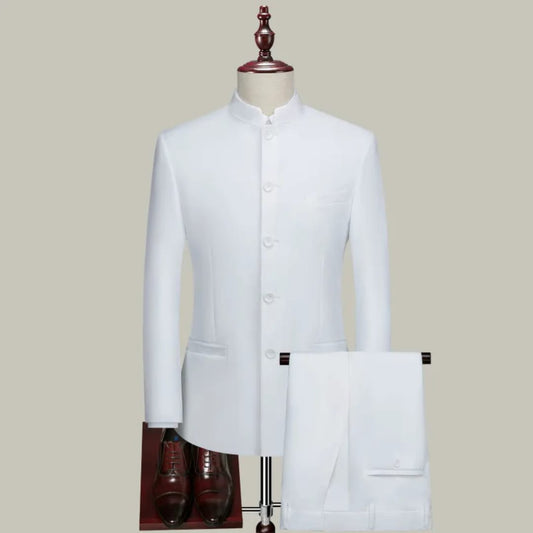 9ville Sovereign Pearl Mandarin Collar Suit